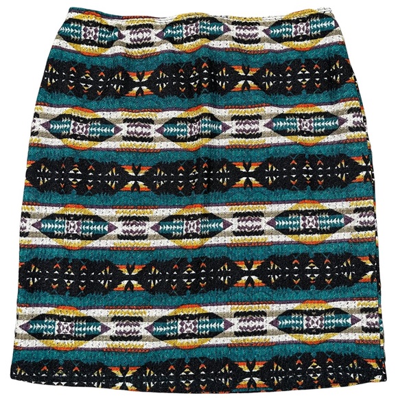 Catch My I size medium tribal design mini skirt elastic waist & attached slip - Picture 4 of 7